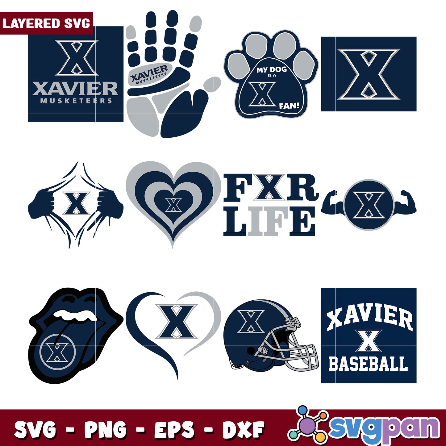 Xavier Musketeers SVG Bundle Designs & Layered Files