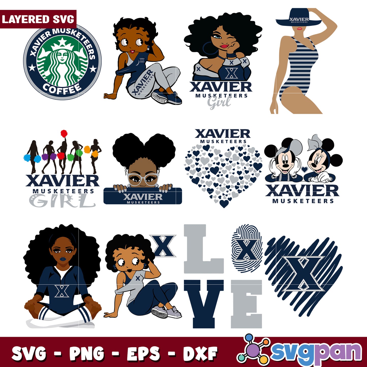 Xavier Musketeers SVG Bundle Girl Designs