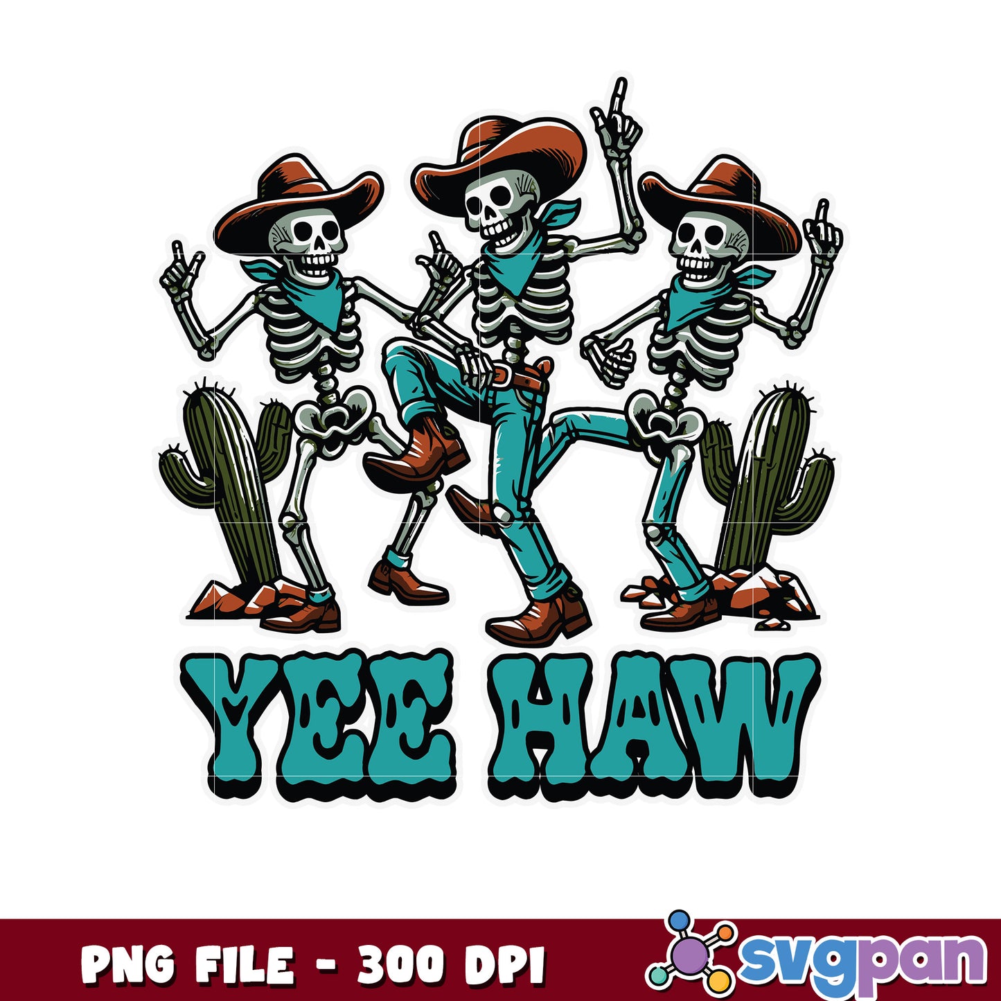 Yee haw skeleton png, halloween png, halloween decorations png