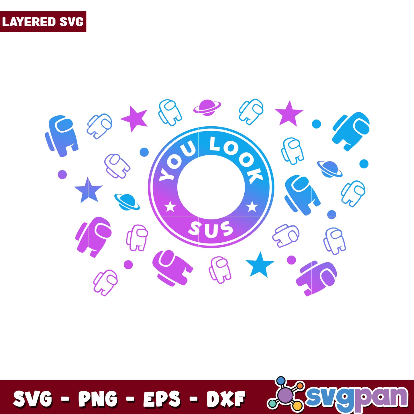 You Look Sus Layered SVG Design, Perfect for Creative Projects