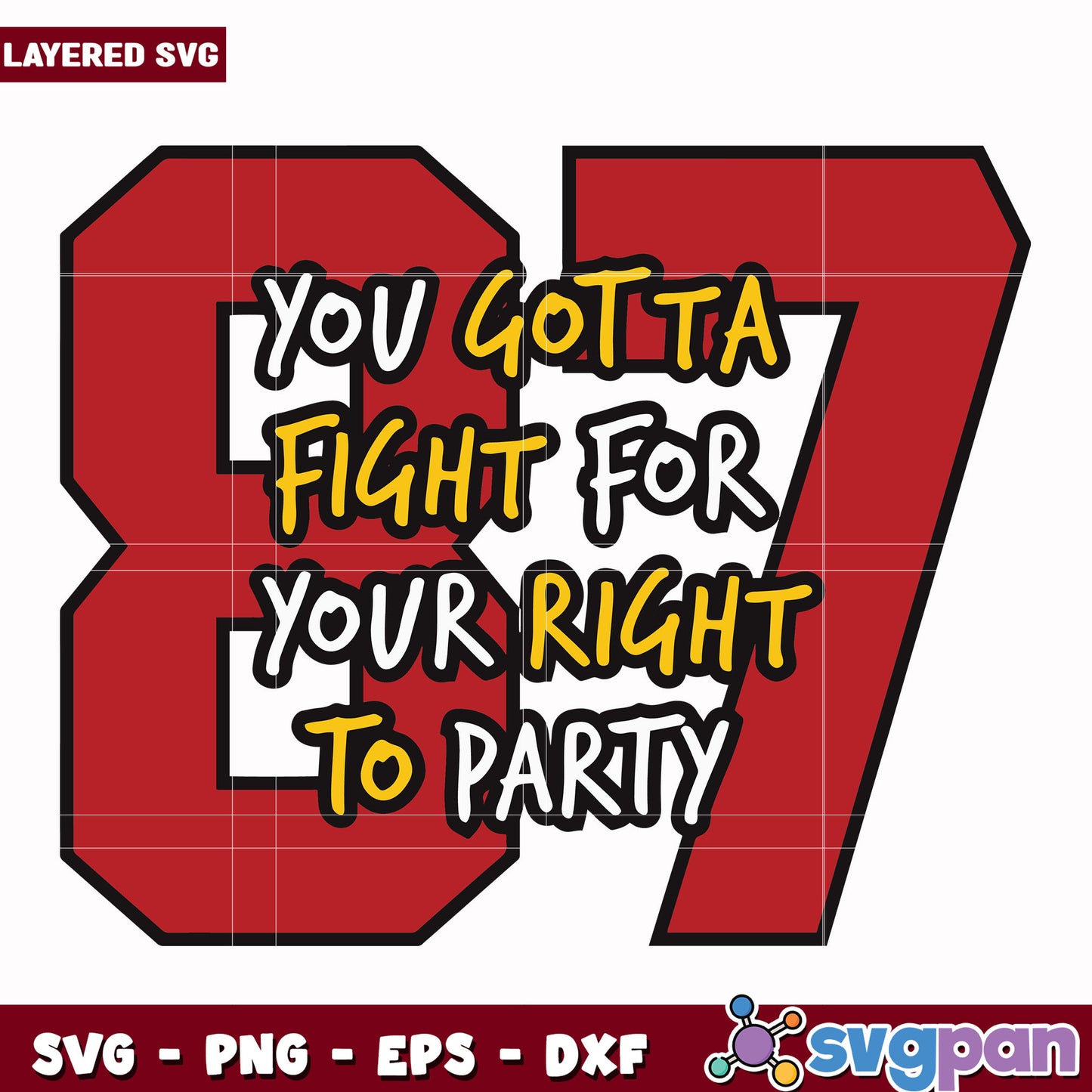 You gotta fight for your right to party svg, nfl rankings svg, nfl ks chiefs svg