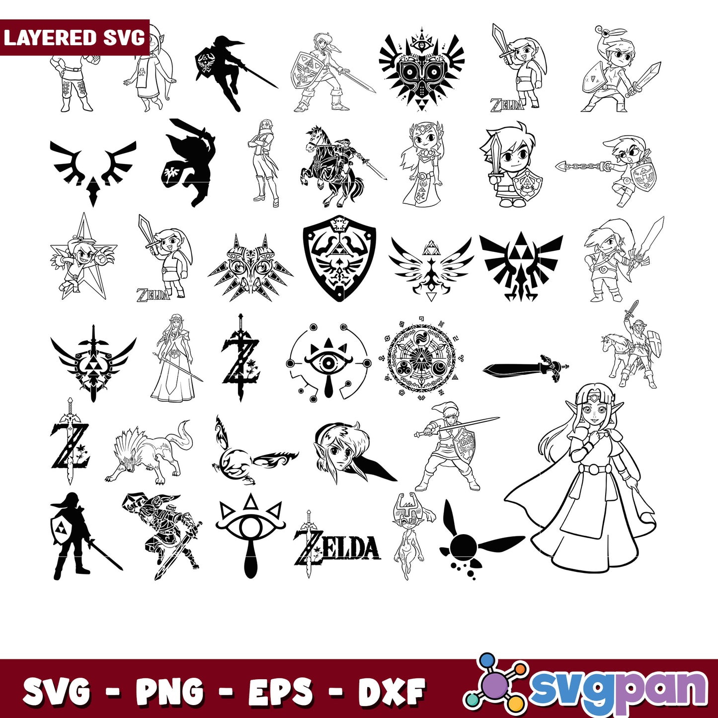 Zelda SVG Bundle Layered Designs for Crafts