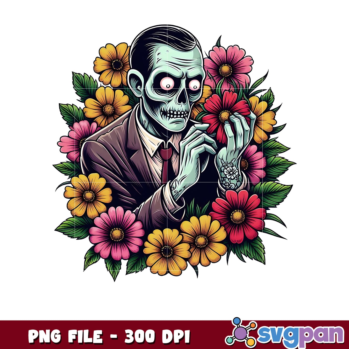 Zombie halloween flowers png, halloween toys png, halloween characters png