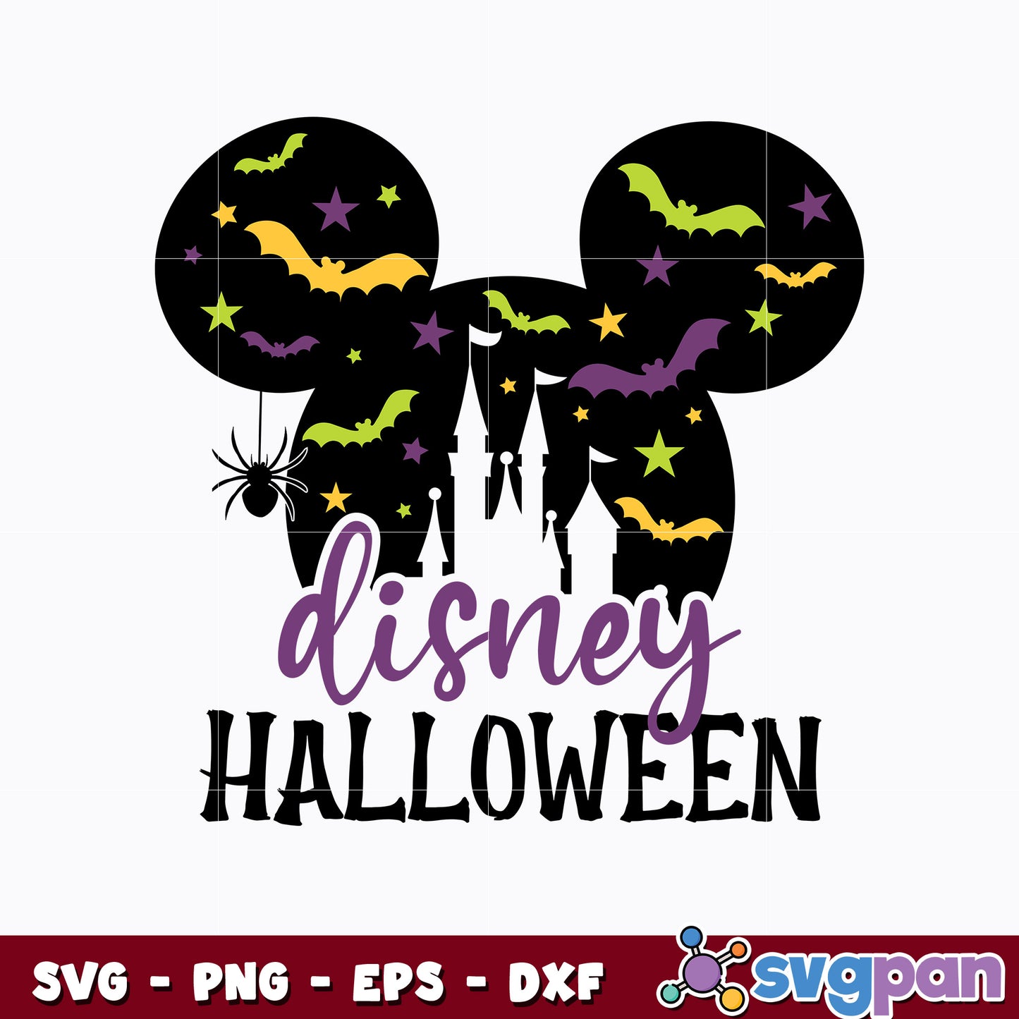 Mickey head Magic Castle Halloween Svg