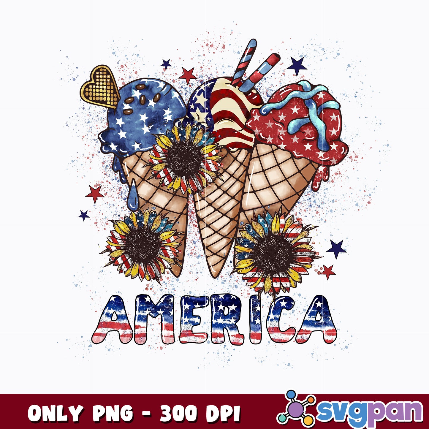 Patriot Ice Cream For 4th Of July png