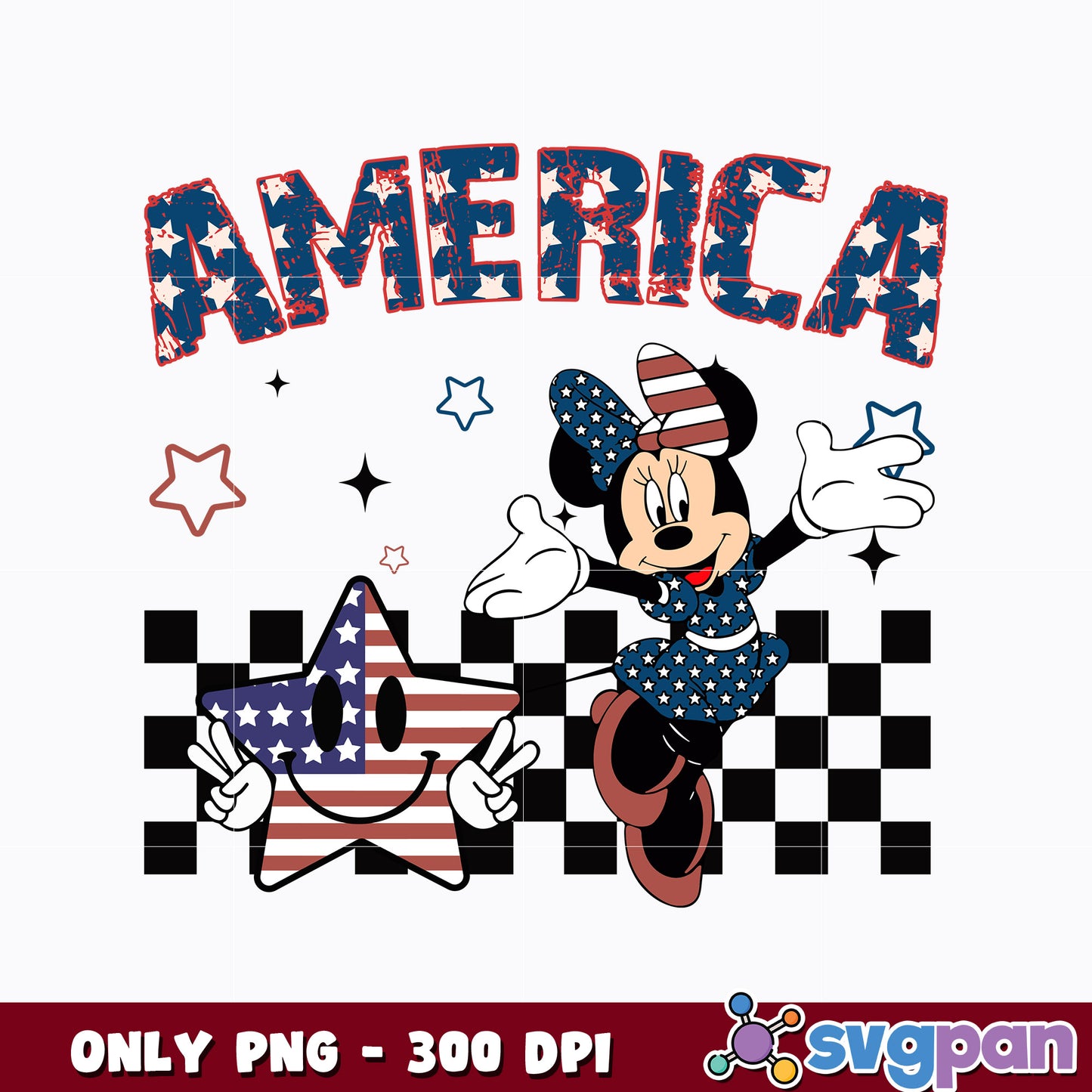 American minnie mouse 4th Of July png