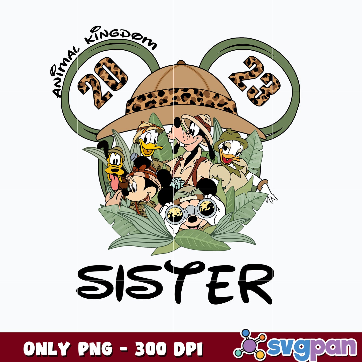 Mickey head Sister animal kingdom 2023 png