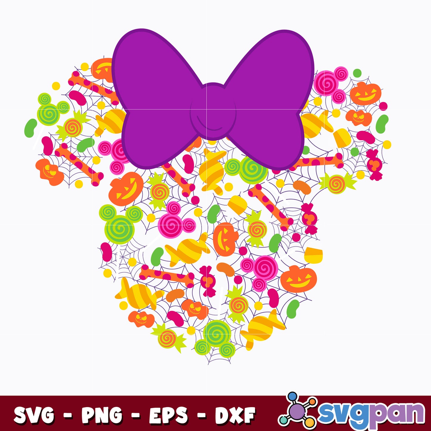 Disney Minnie Mouse Head Icon Candy Svg