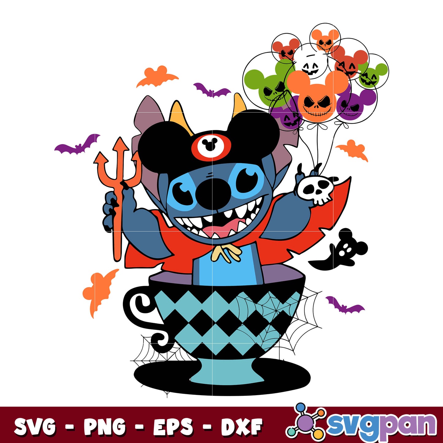 Halloween Cartoon Character Stitch svg