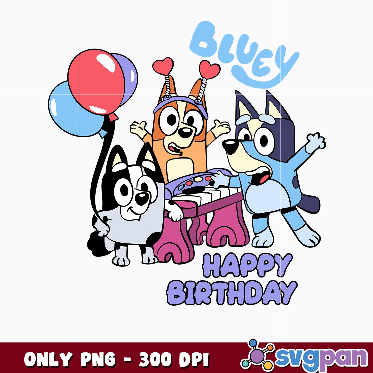 Happy Birthday Bluey Font png