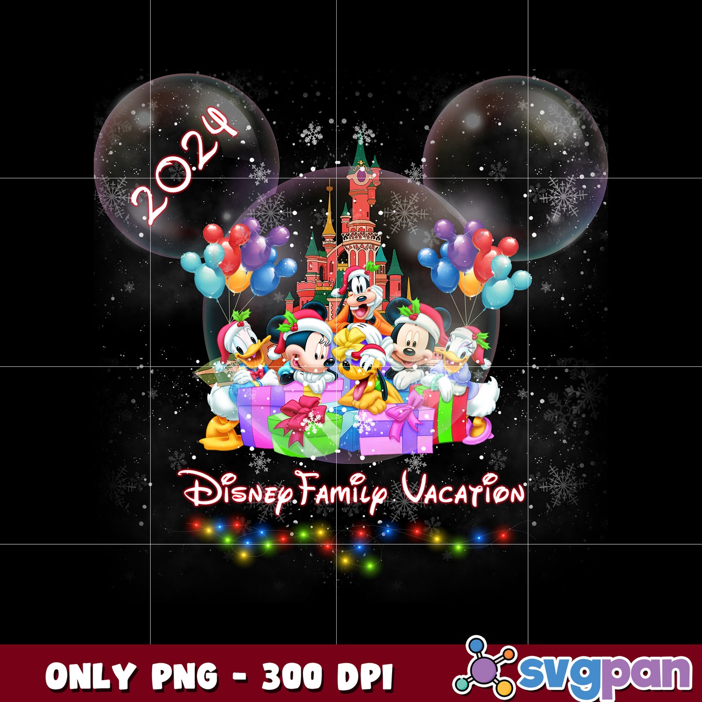 Mouse And Friends Disney Family Vacation 2024 png
