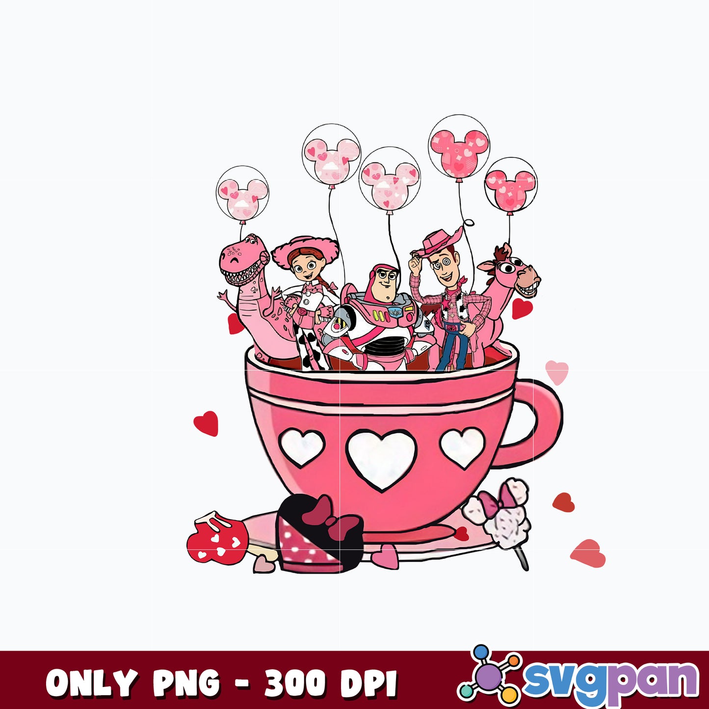 Toy Story Balloon Valentine Day Coffee png