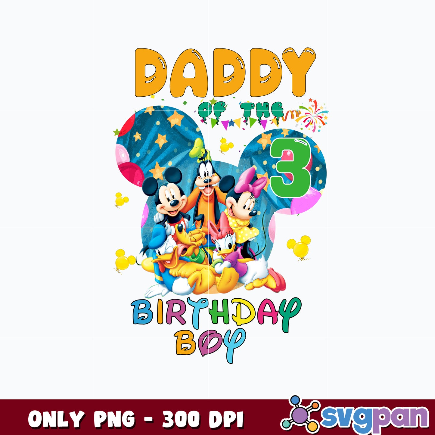 Mickey mouse Birthday Boy daddy Png