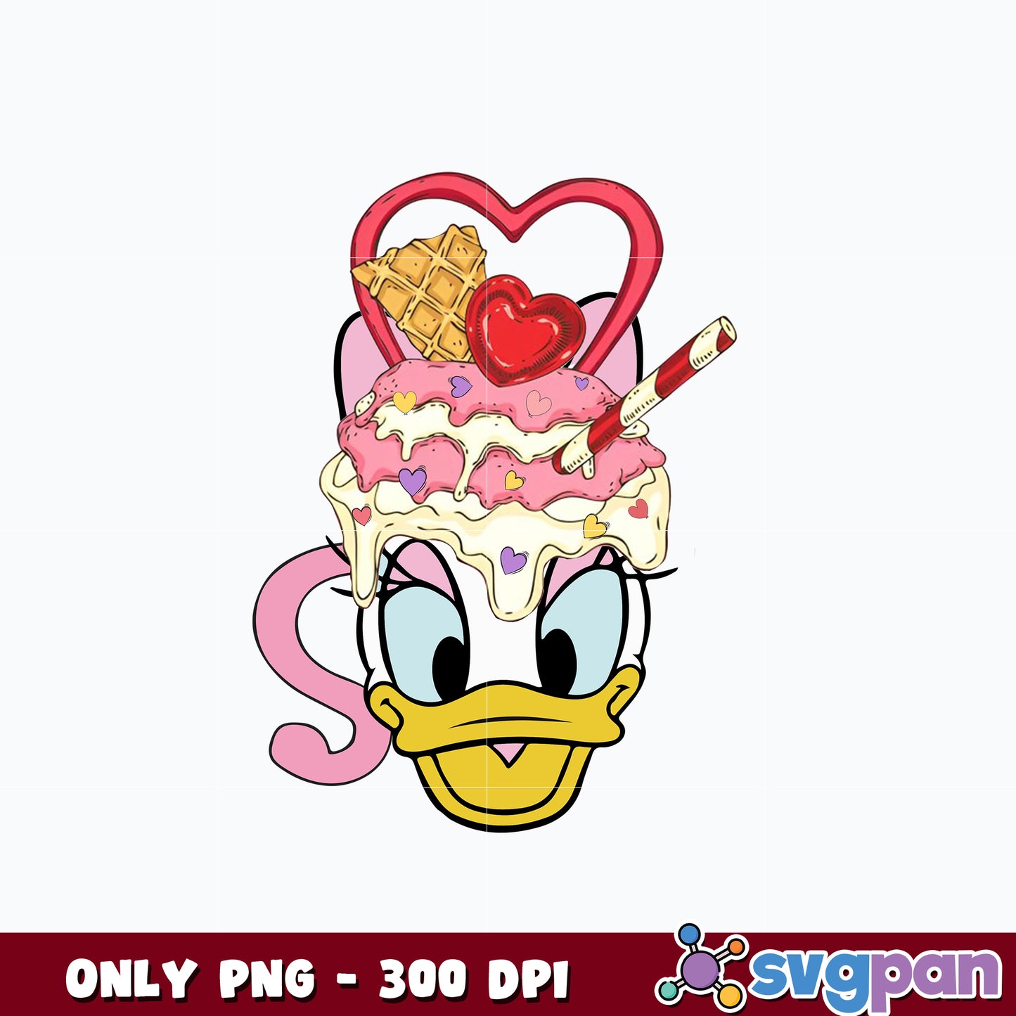 Daisy Duck Santa Hat Christmas Embroider png