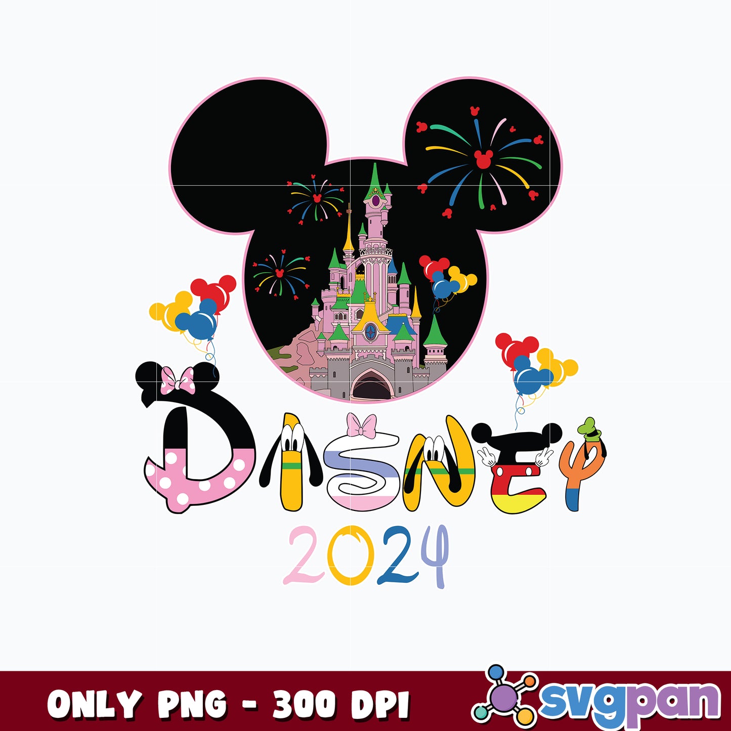 Disney 20224 Orange castle mickey png