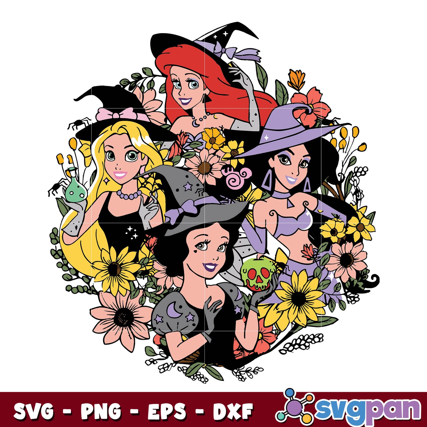 Halloween Princess svg, Witchs Hat Halloween svg