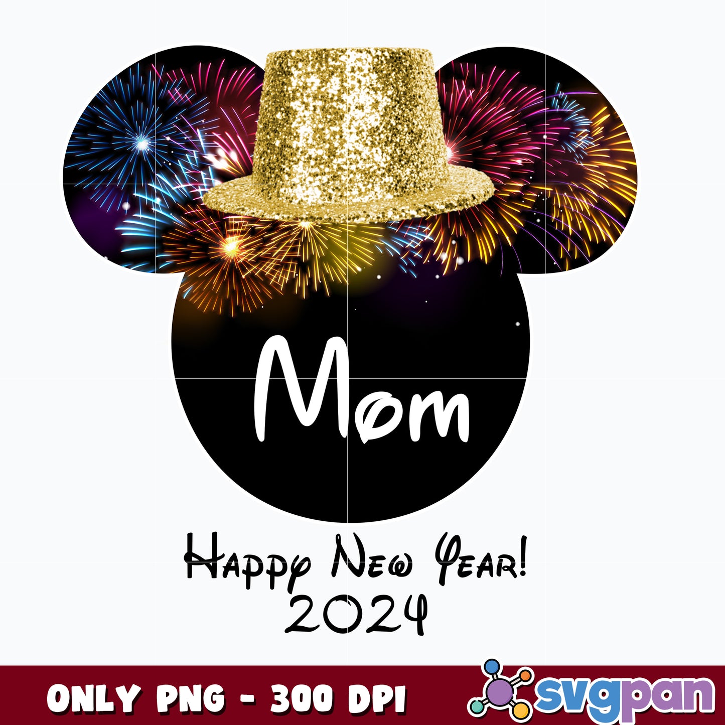 Mom Happy New Year 2024 Mickey png