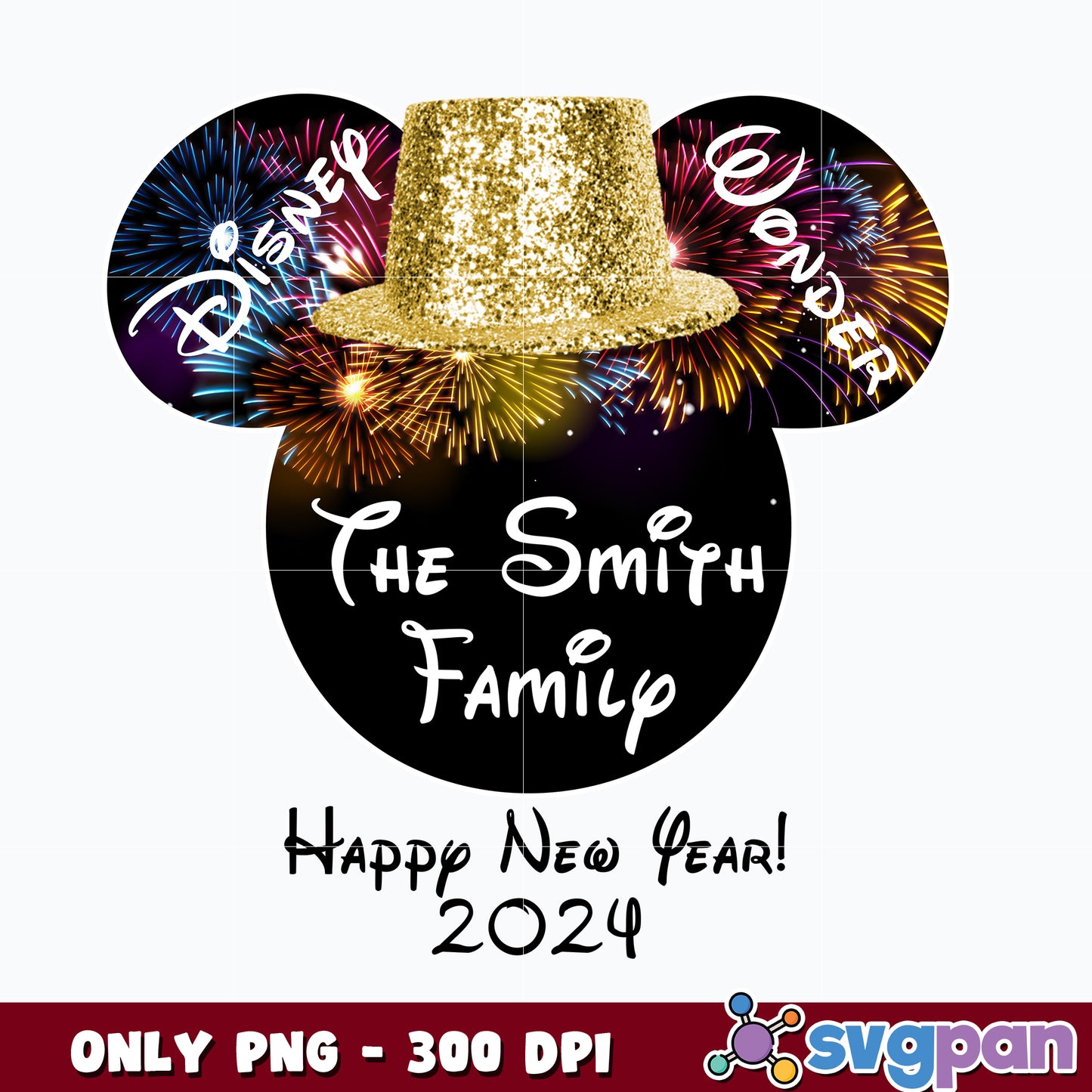 The Smith Family Happy New Year 2024 Mickey png