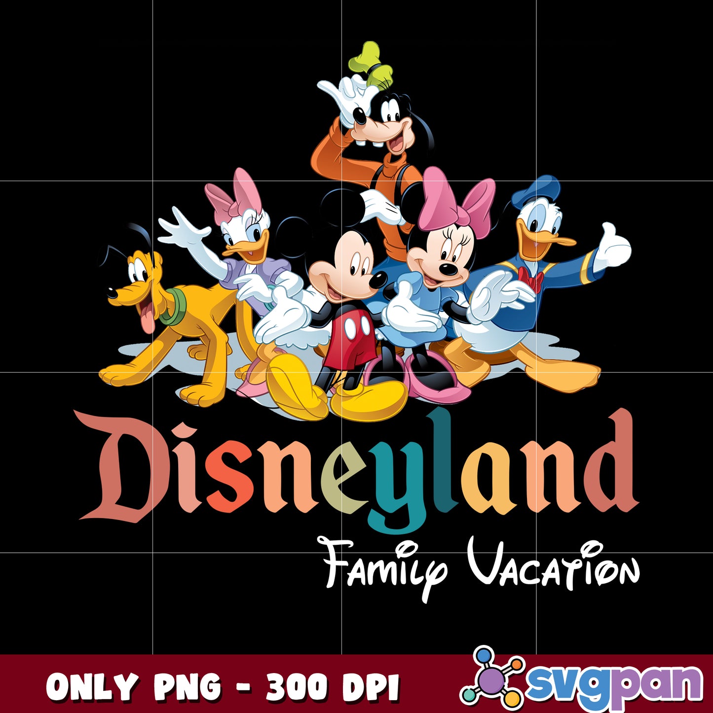 Mickey Mouse And Friends Disneyland Family Vacation png