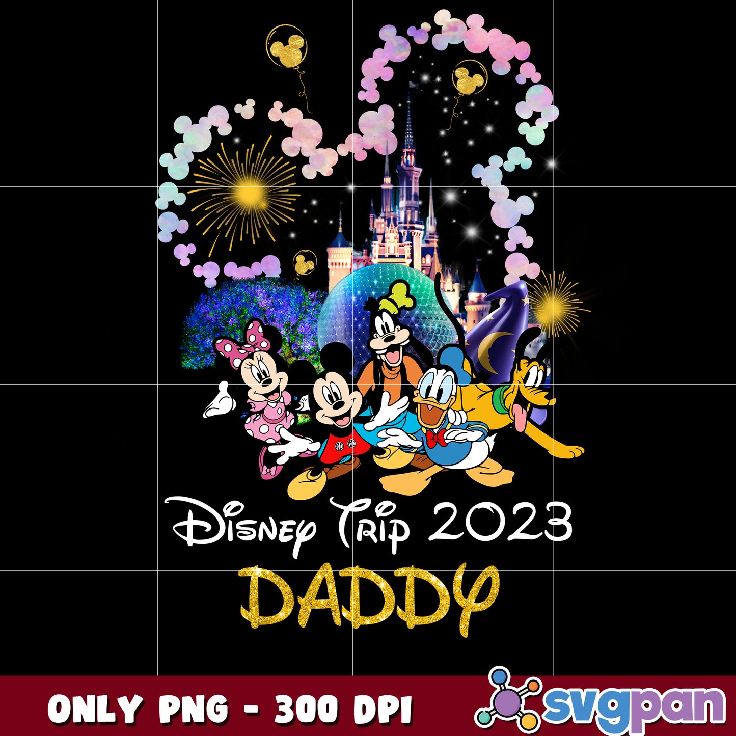 Daddy Mouse and Friends Disney Trip 2023 png