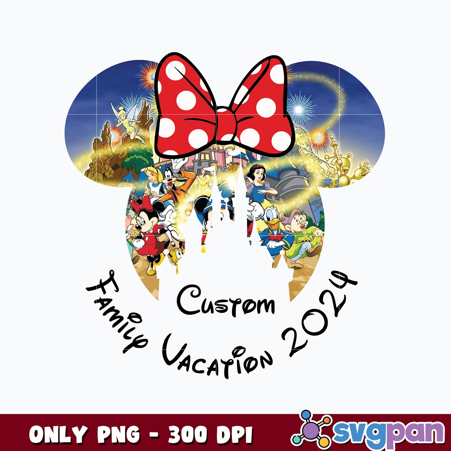 Custom mouse And friends Family Vacation 2024 png