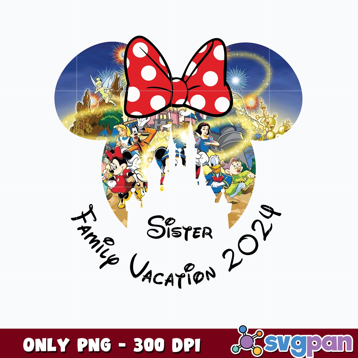 Sister Minnie and Friends Family Vacation 2024 png