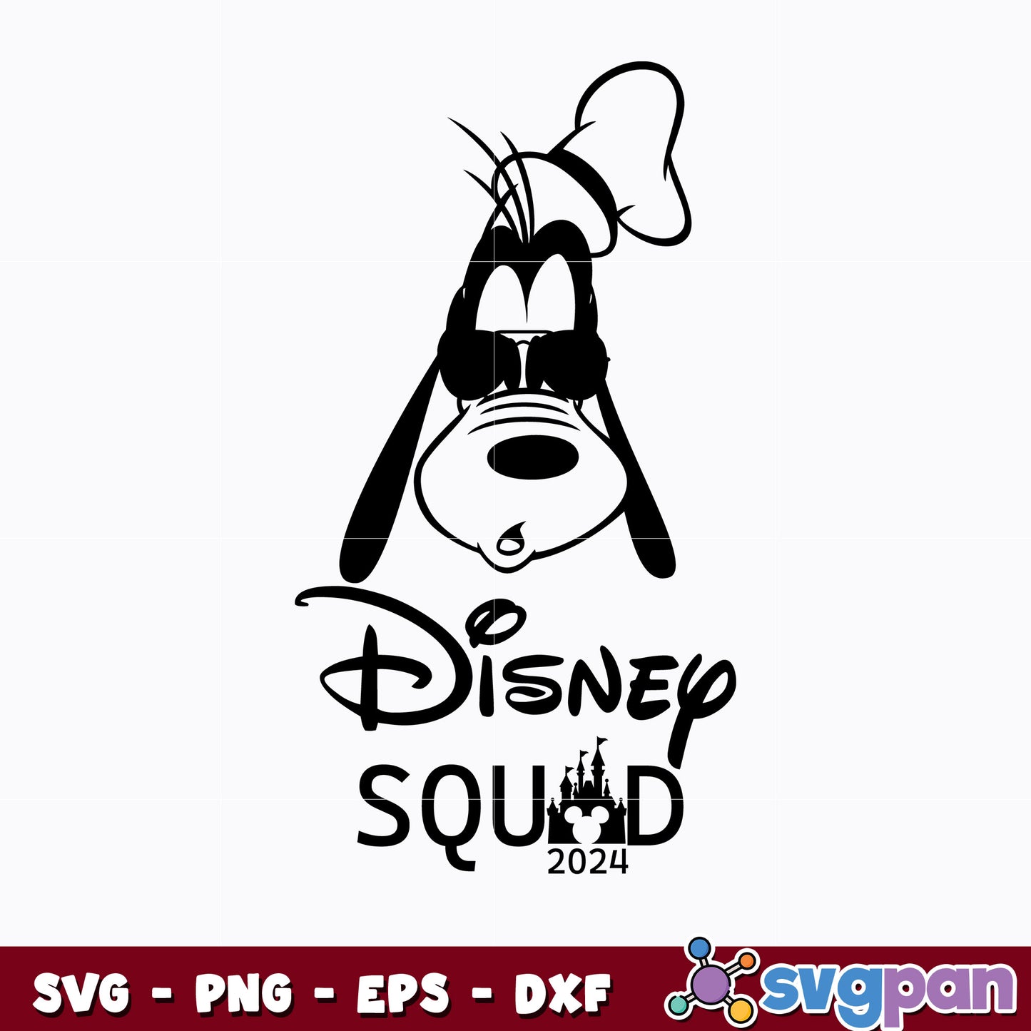 Goofy head disney squad 2024 svg