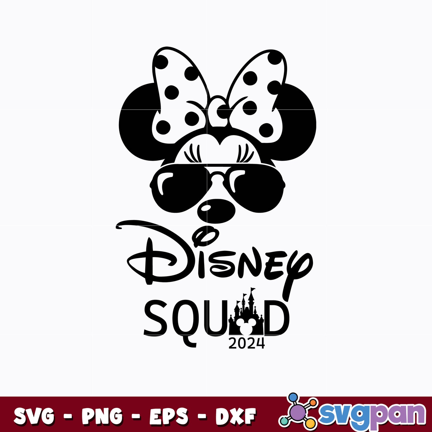 minnie head disney squad 2024 svg