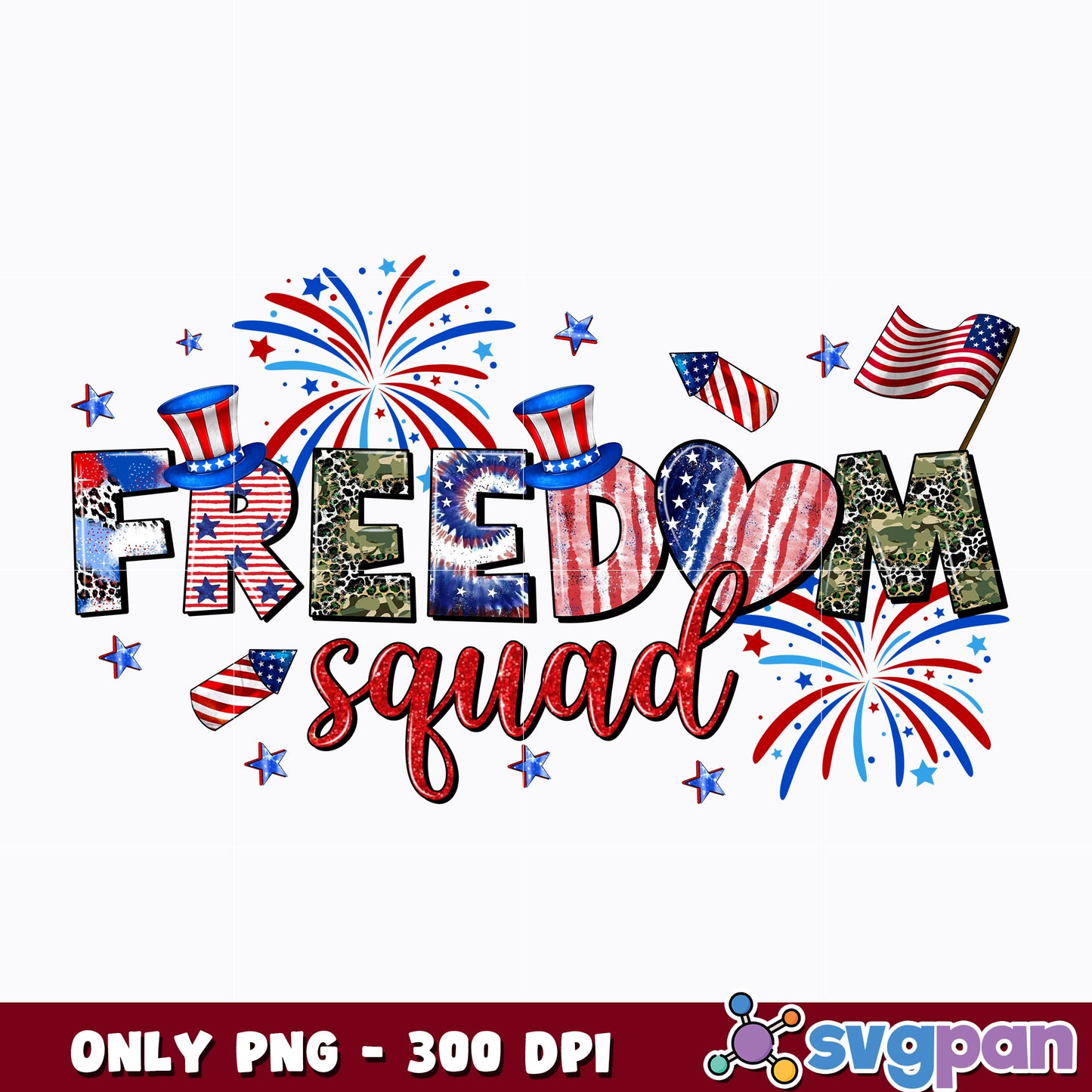 Freedom squad png, 4th of July png