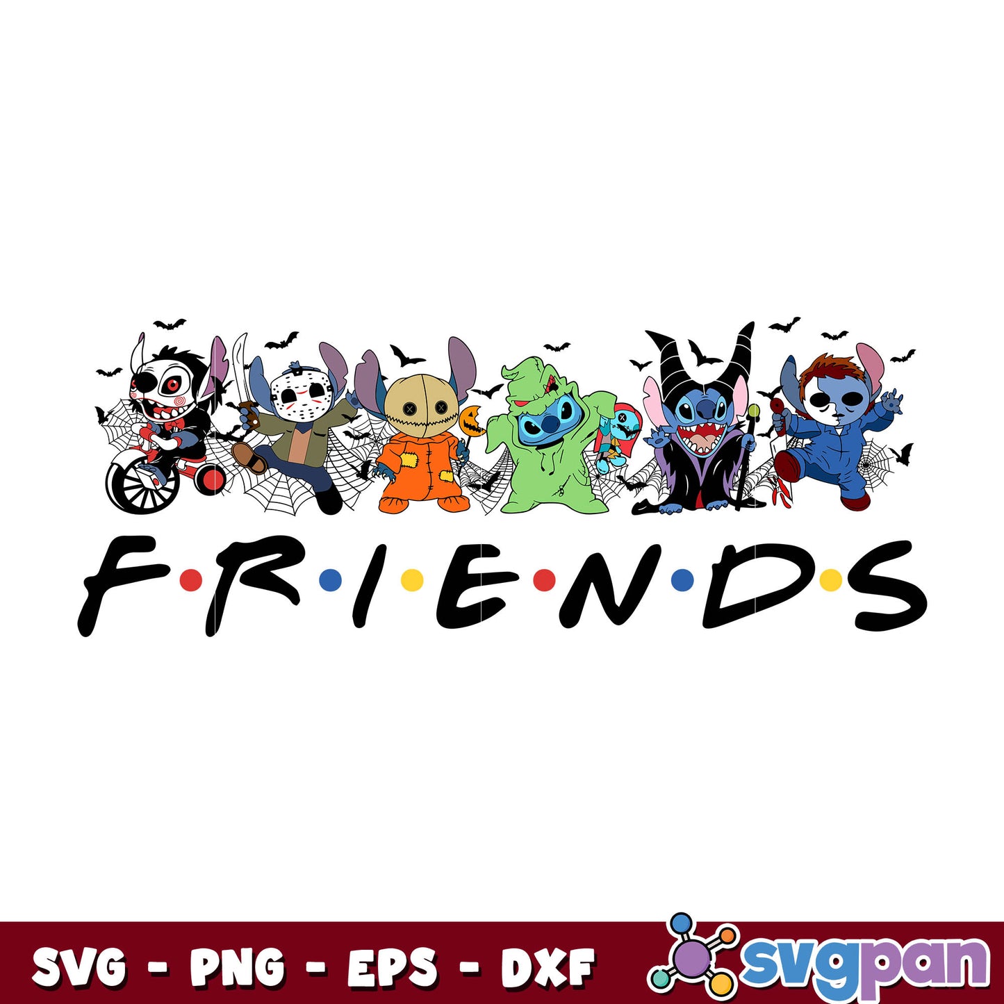 Stitch Friends Horror Movie Characters Halloween svg