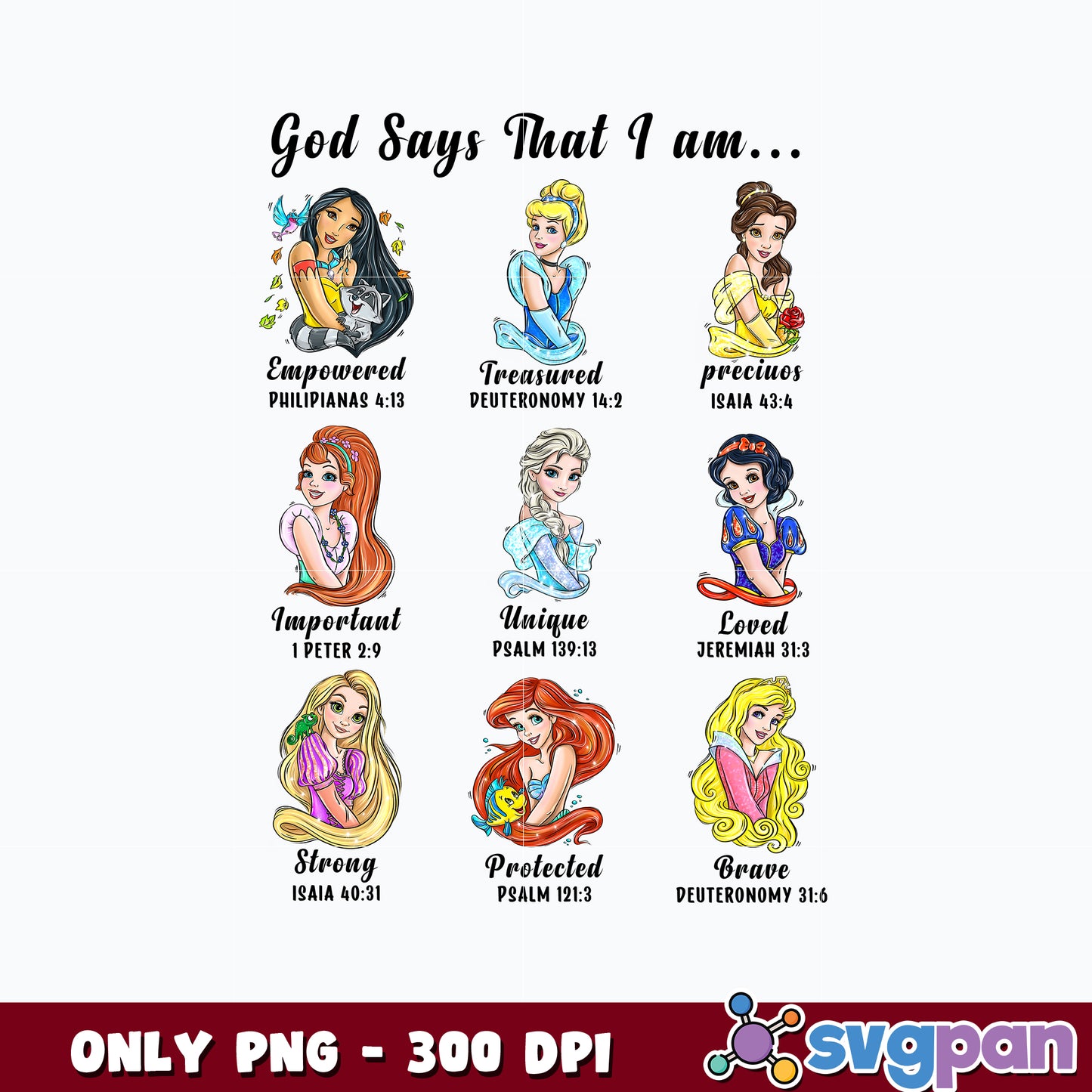 God Says That I Am Disney Princes Png