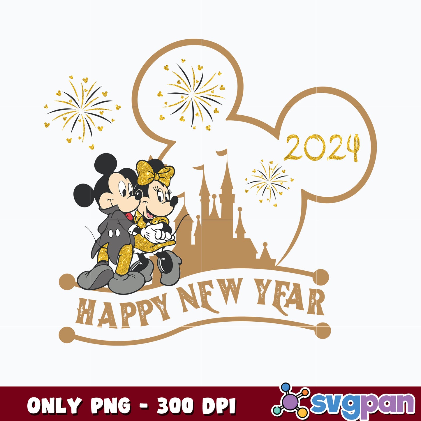 Happy New Year Mickey Mouse png