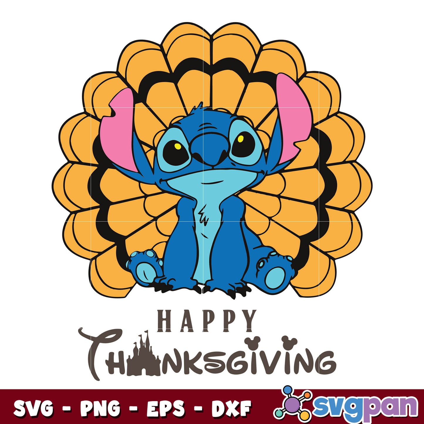 Halloween stitch happy thanksgiving svg