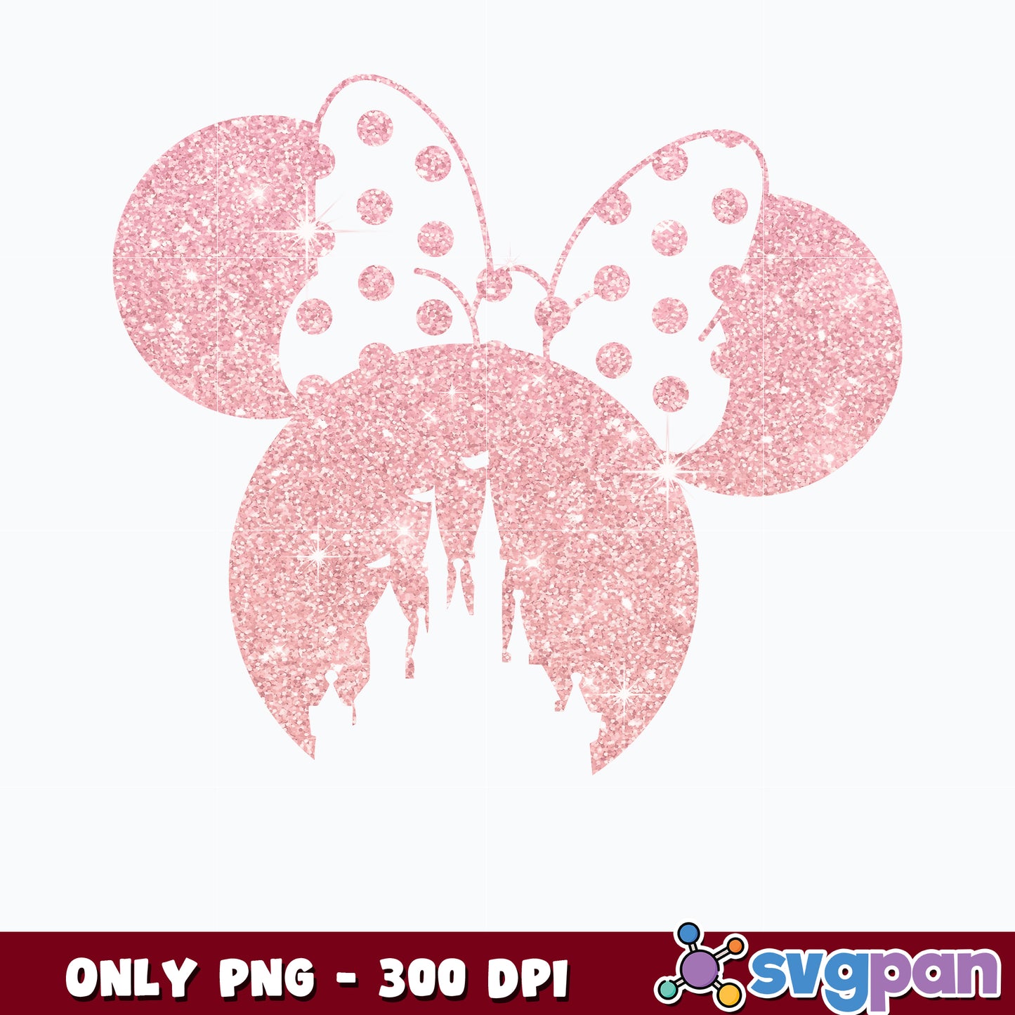 Glitter Minnie Mouse Ears png