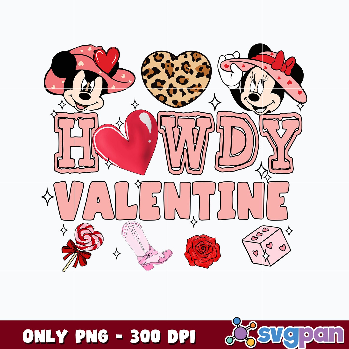 Cowboy Mickey Mouse Howdy Valentine Png