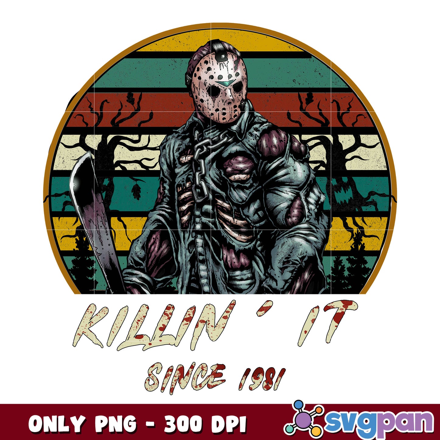 Killin It Since 1981 png, Jason Voorhees png