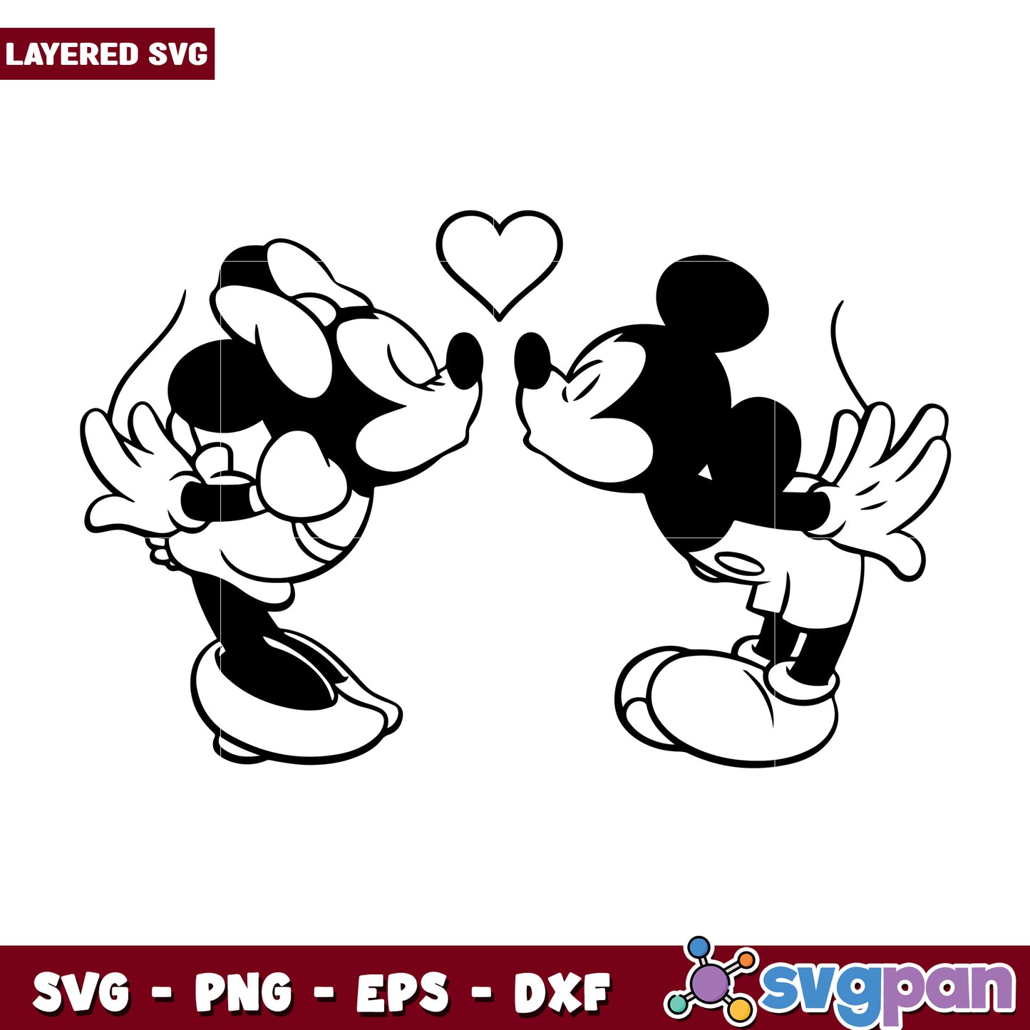 lovely mickey and minnie design svg, walt disney svg, disney plus svg