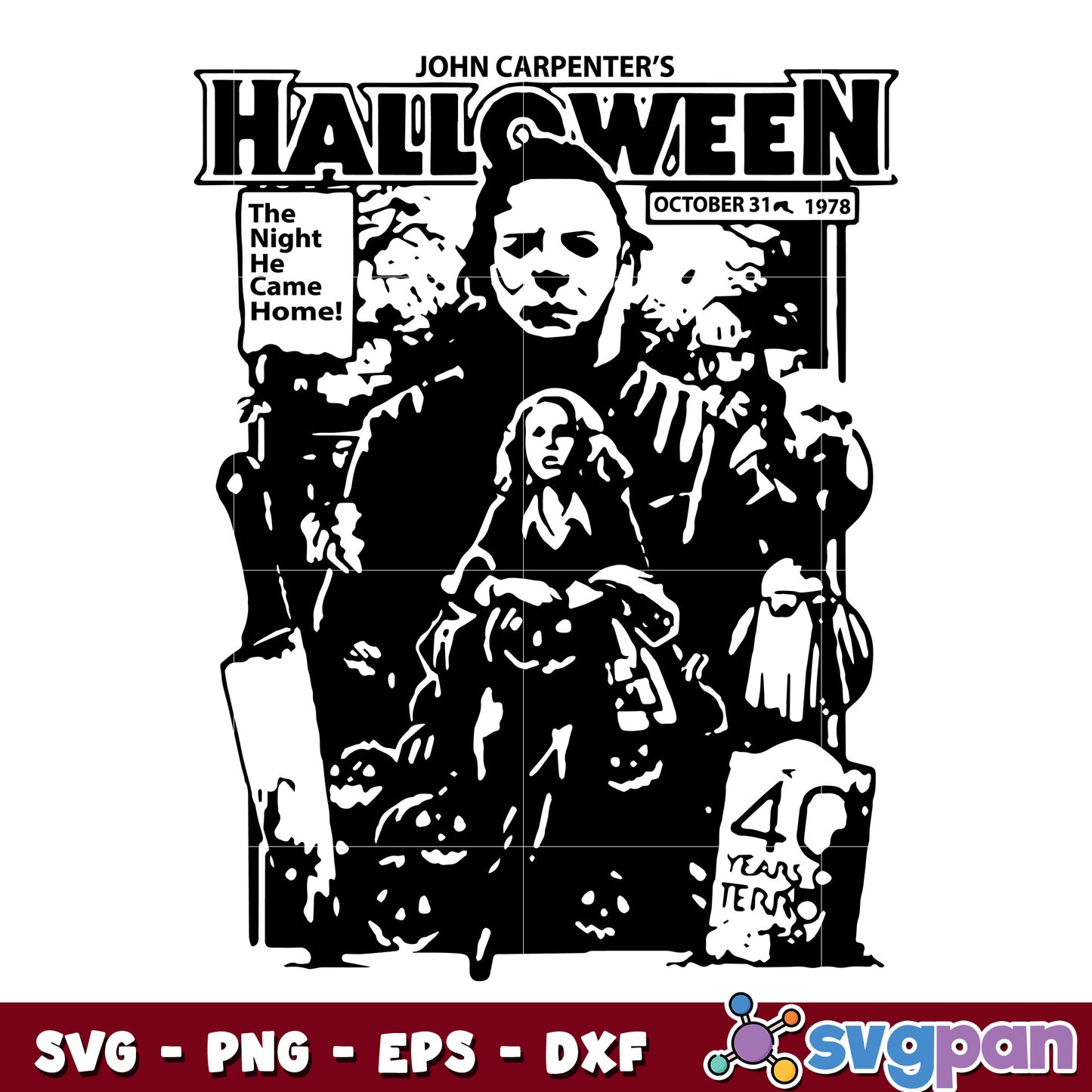 michael myers halloween 1978 horror movie svg
