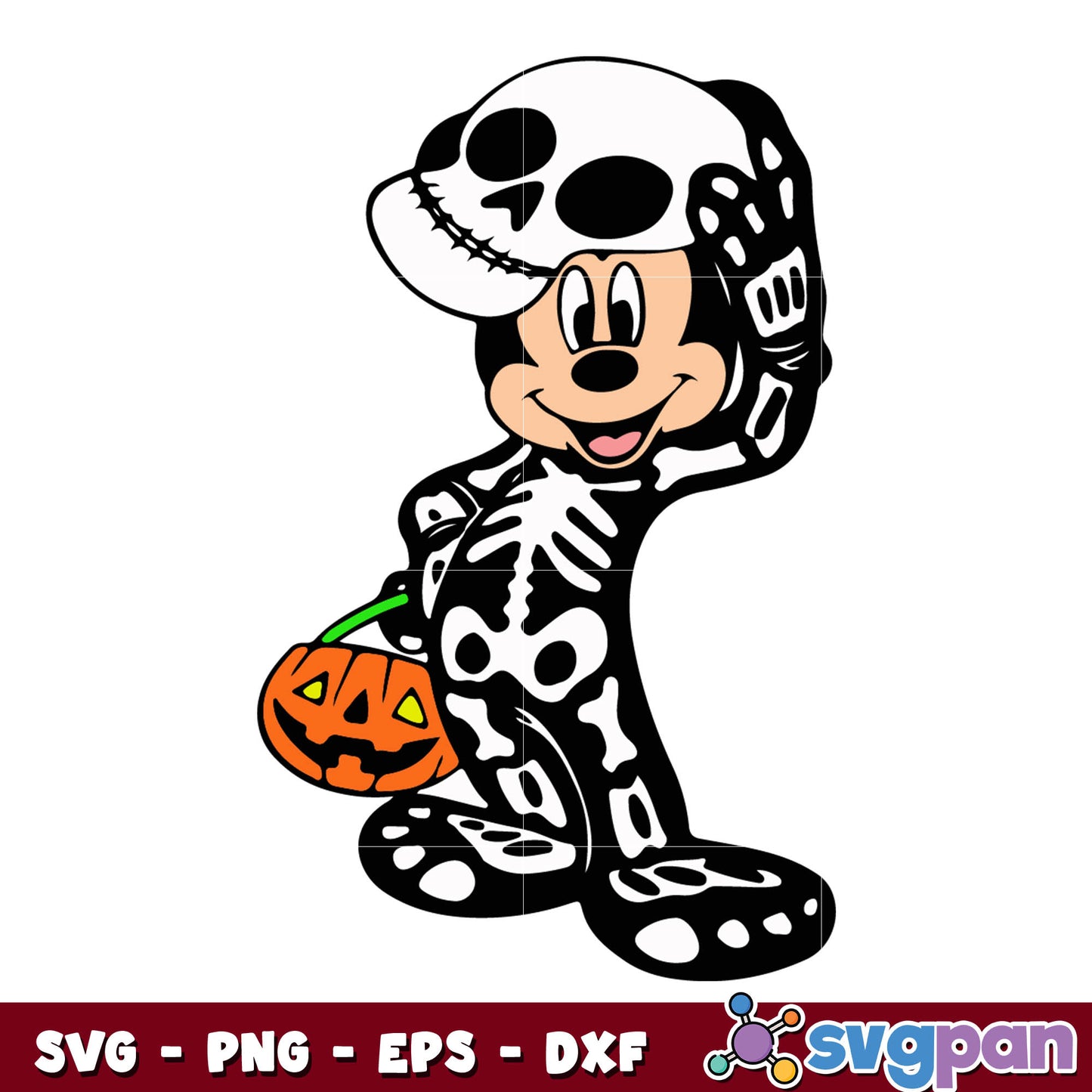 Skeleton Mickey Mouse Halloween svg