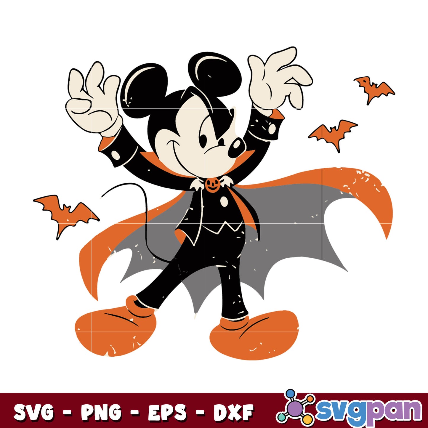 Disney Mickey Mouse Spooky Dracula svg