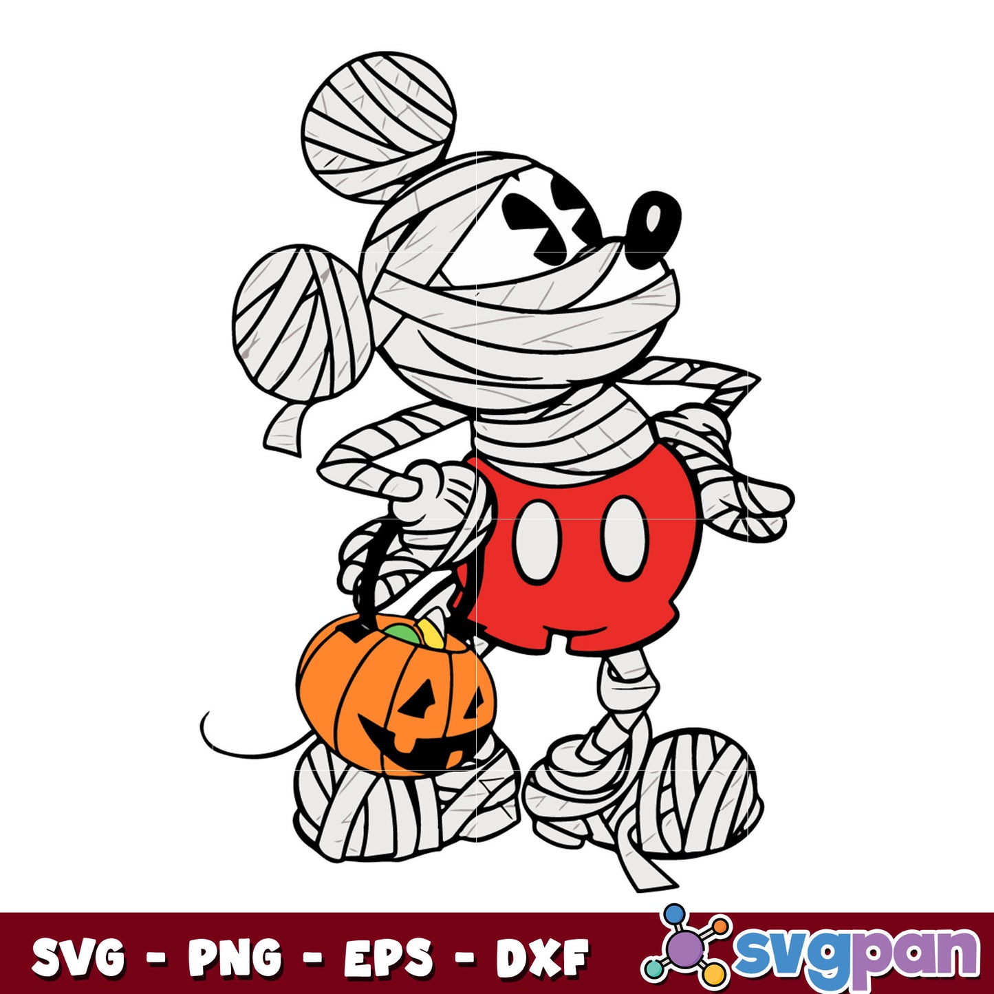 Mickey Mouse Mummy Halloween svg