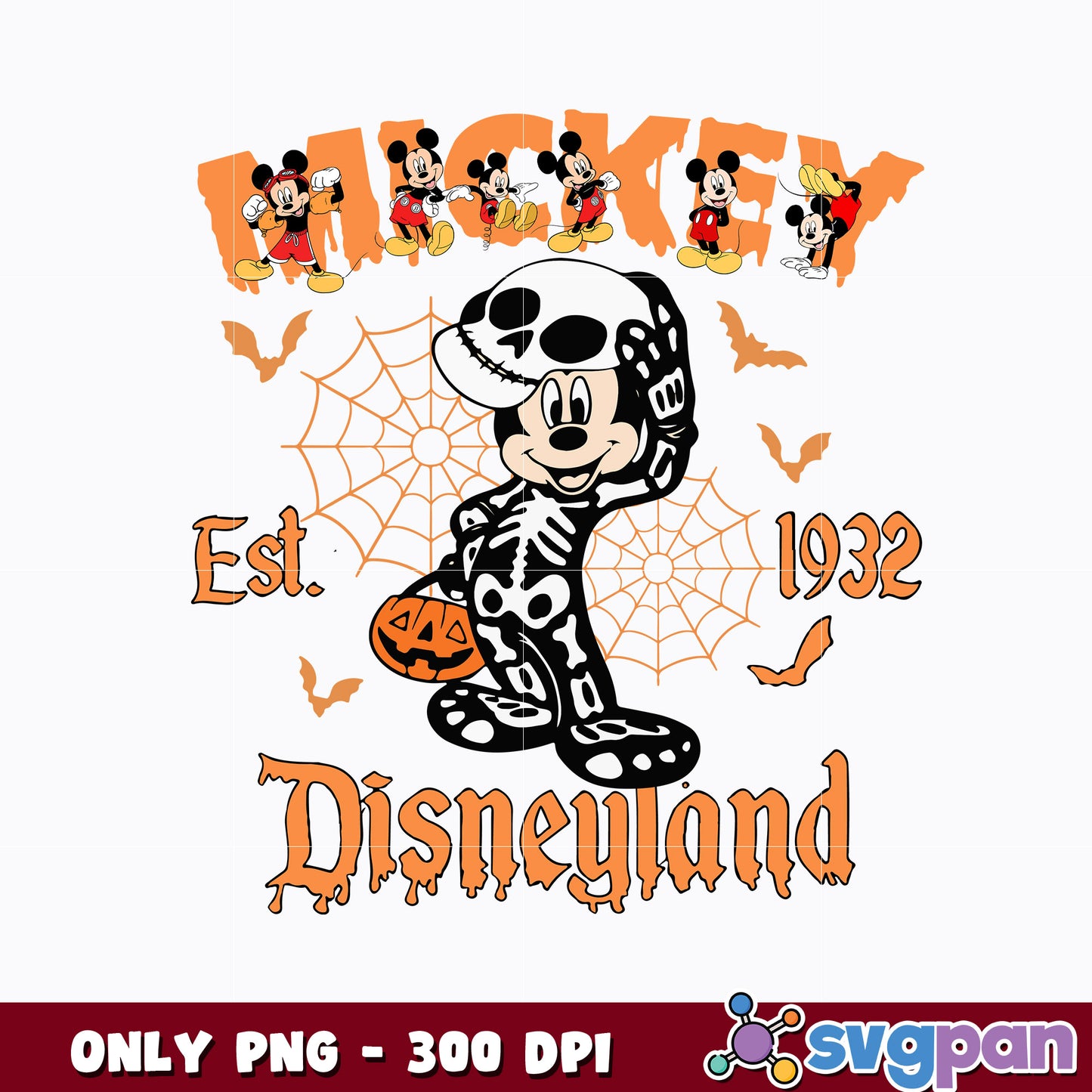 mickey Disneyland Est.1932 Halloween Png