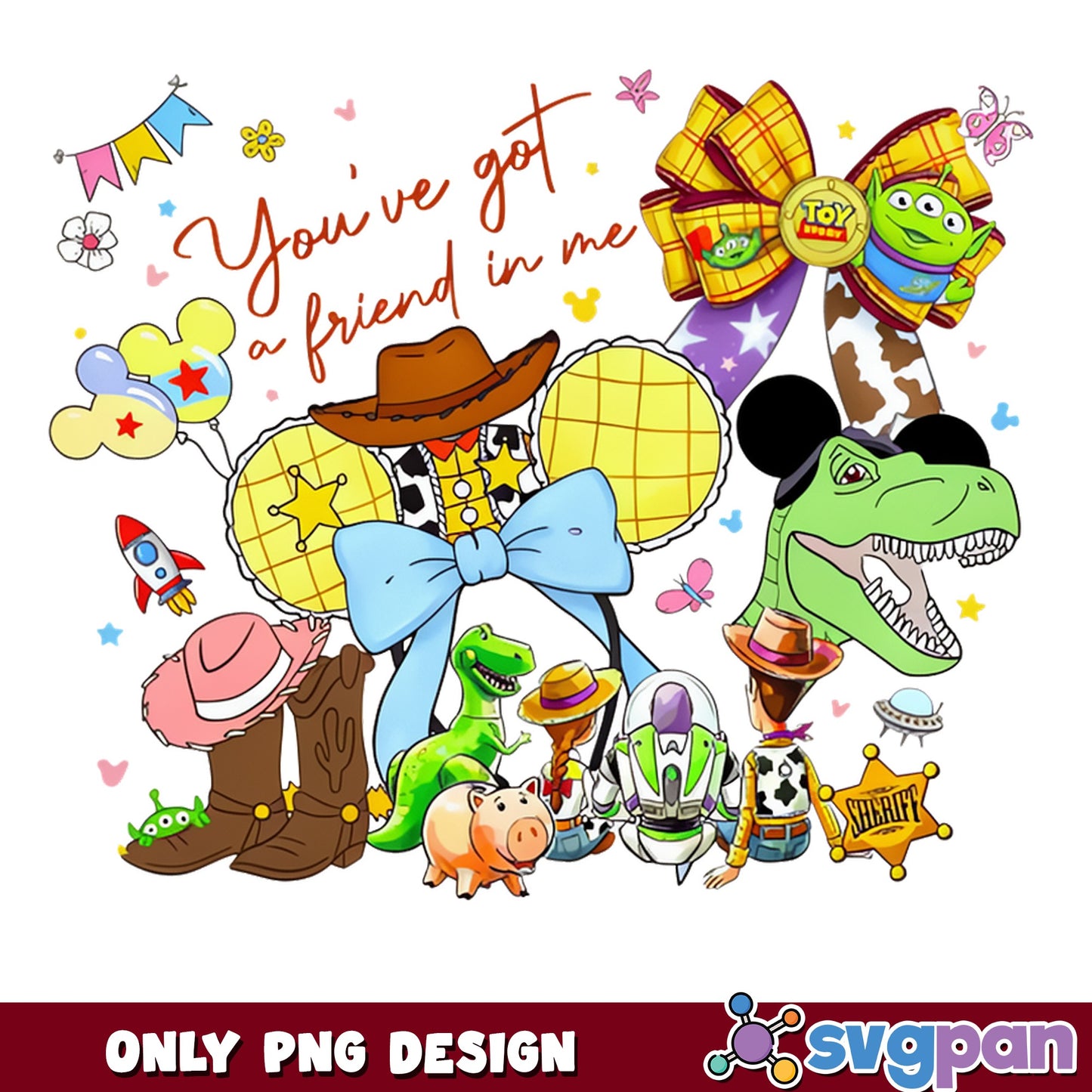 Toy Story You've Got A Friend In Me PNG, Woody Buzz PNG, Disney PNG