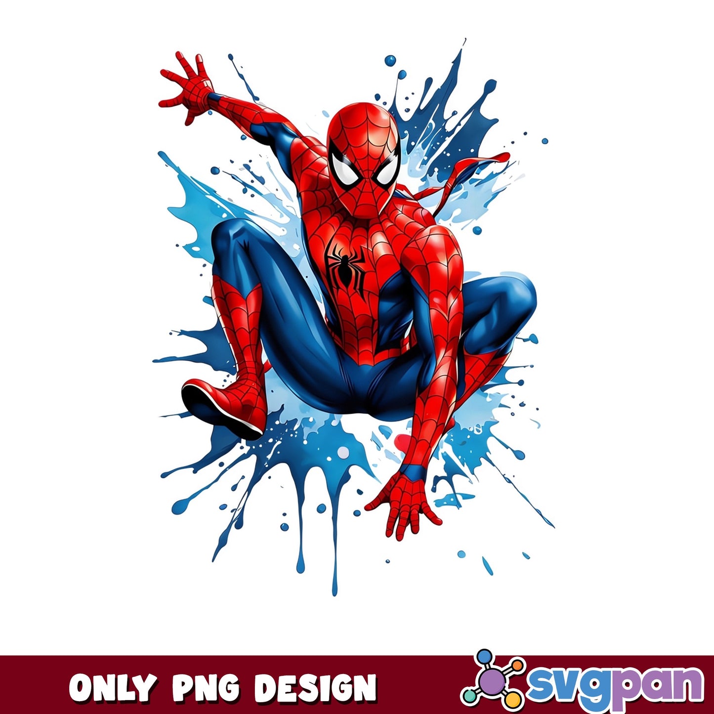 Spiderman Watercolor Splash 2026 PNG, Marvel Superhero PNG, Spider Man PNG