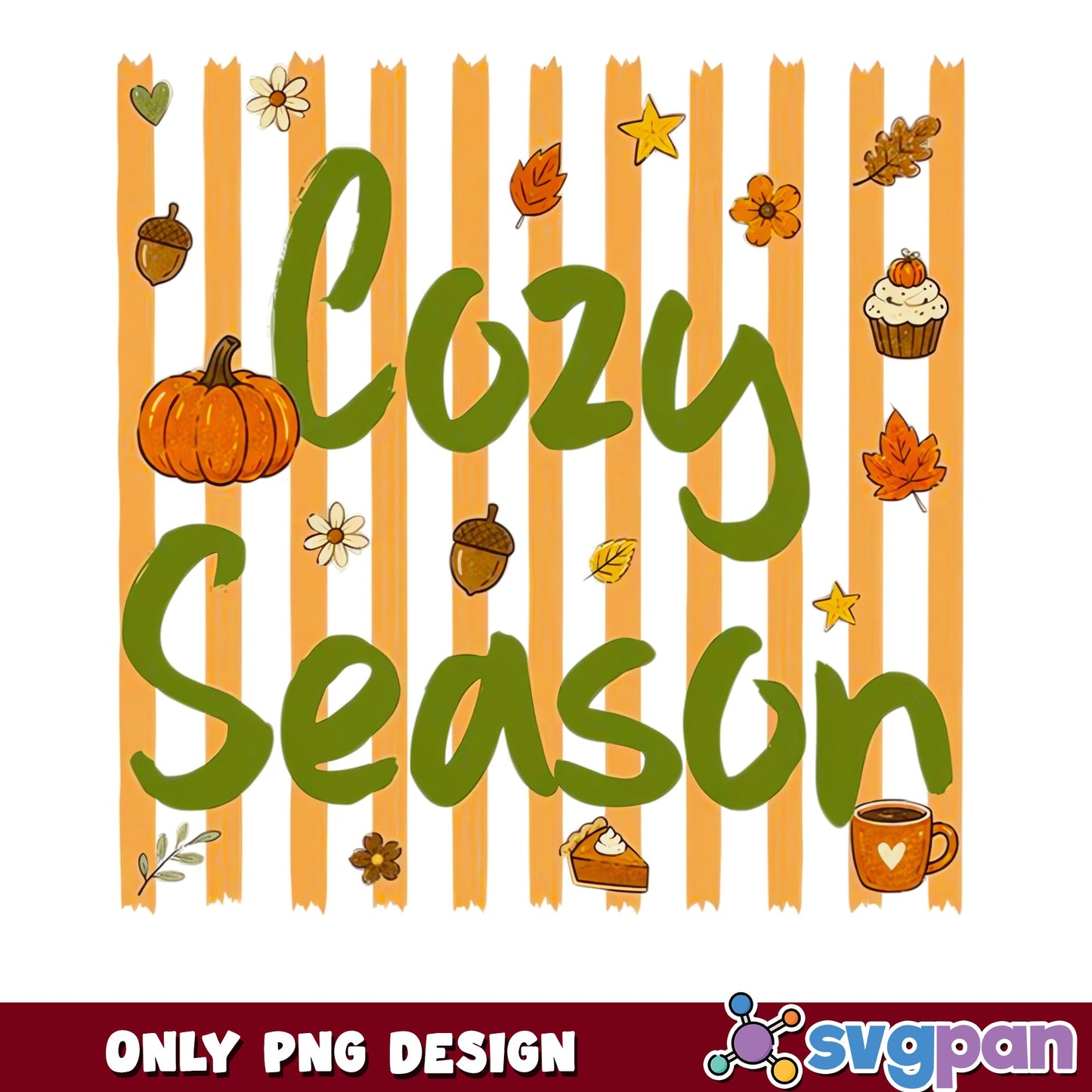 Cozy Season PNG, Fall Autumn Pumpkin PNG, Thanksgiving PNG