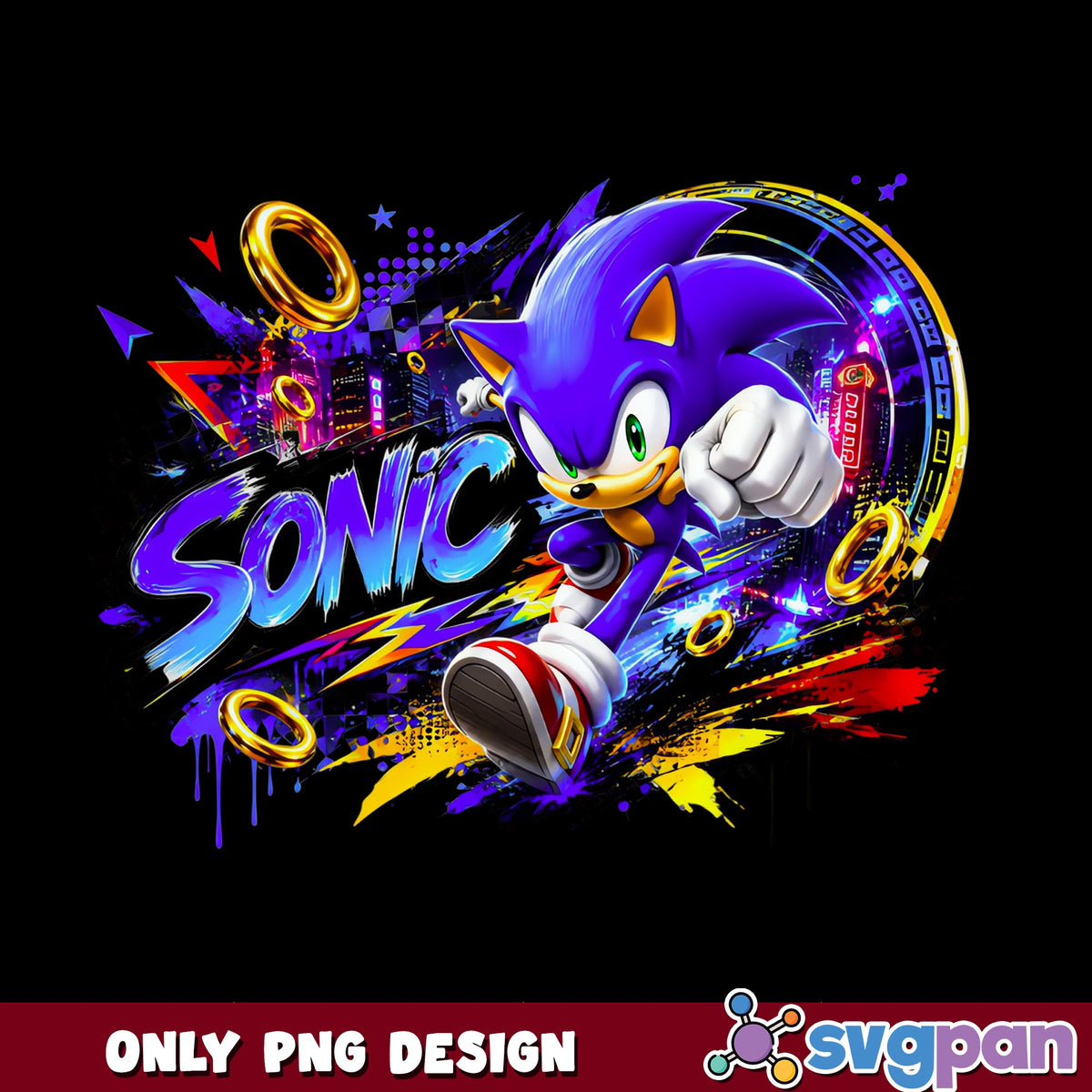 Sonic The Hedgehog PNG, Sonic Running Design, Gamer PNG