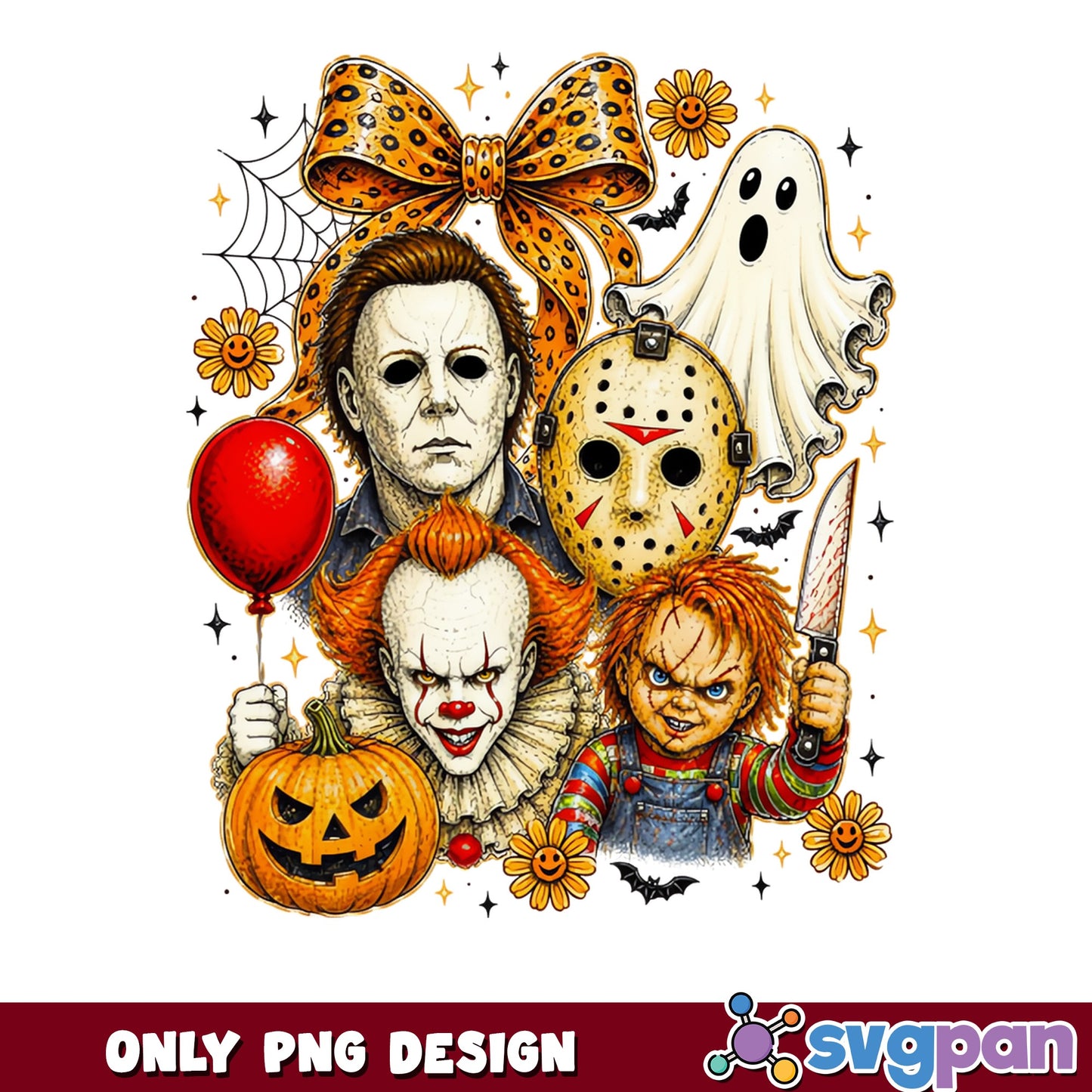 Horror Characters Halloween PNG, Michael Myers Chucky PNG, Pennywise Jason PNG