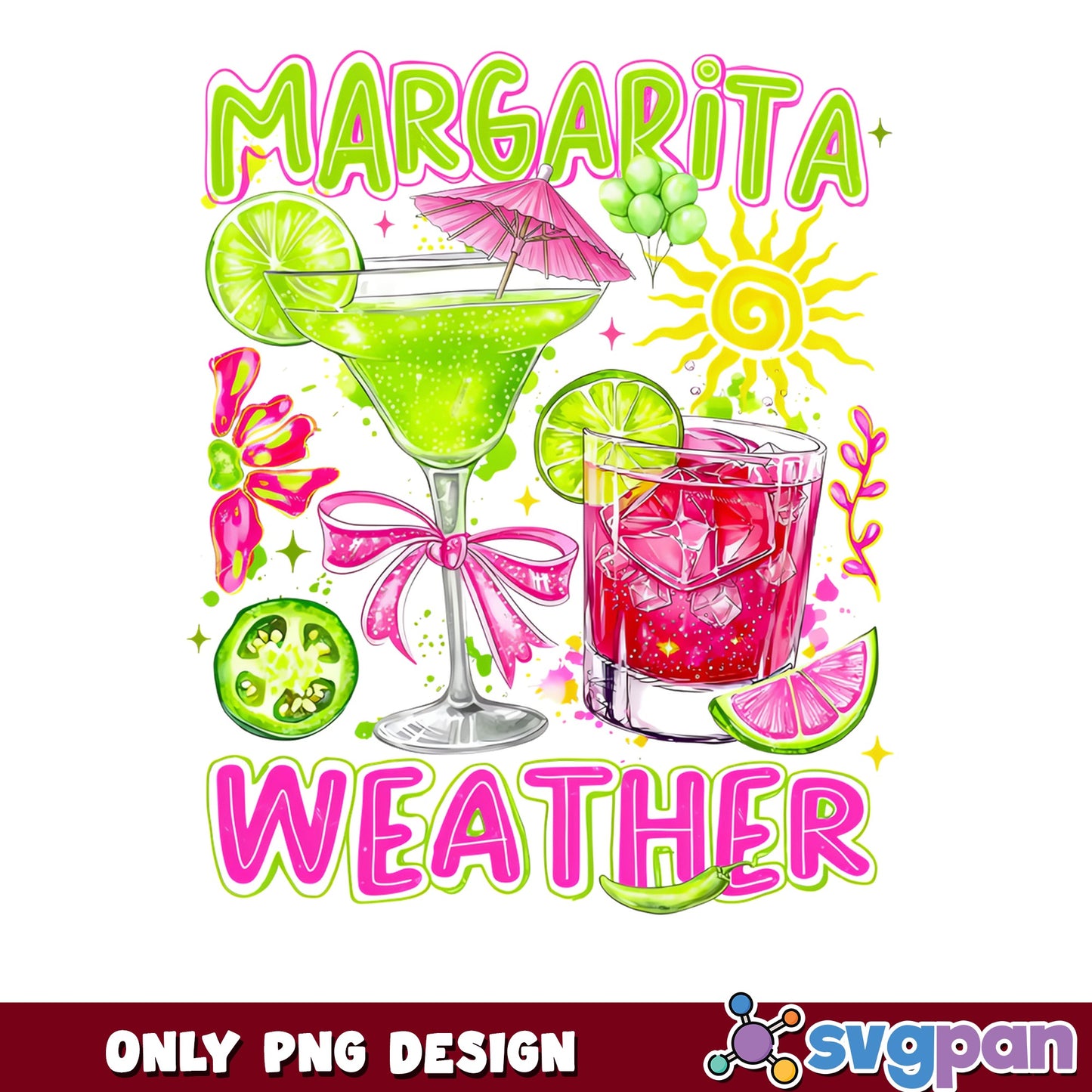 Margarita Weather PNG, Cocktail Summer Drink PNG, Coquette PNG