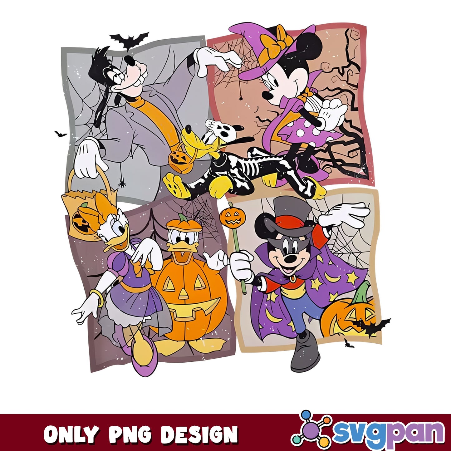 Mickey And Friends Halloween PNG, Disney Halloween PNG, Trick Or Treat PNG