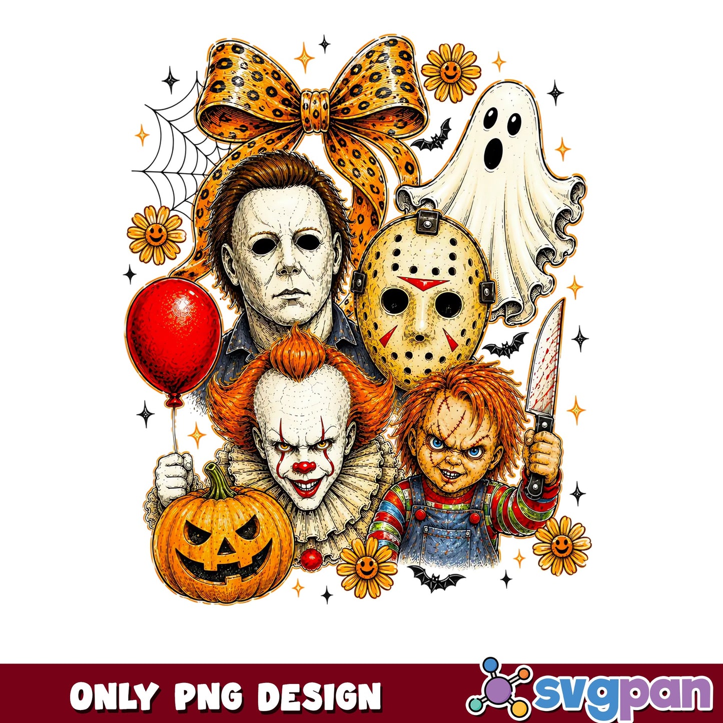 Horror Characters Halloween PNG, Michael Myers Chucky PNG, Pennywise Jason PNG